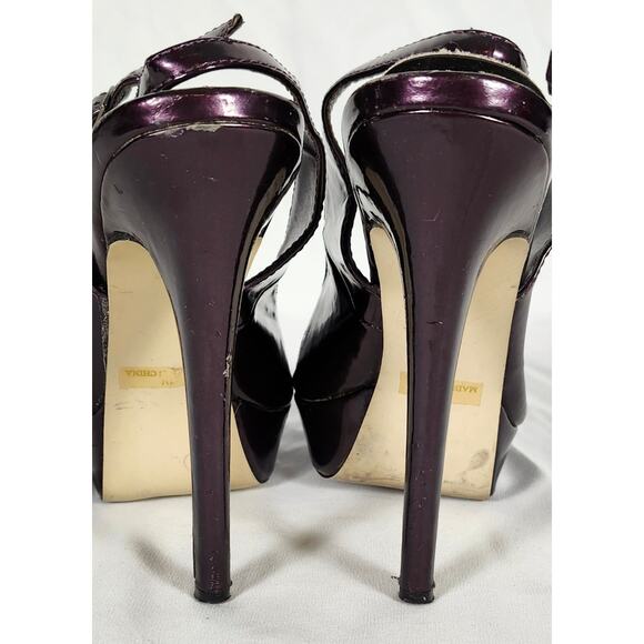 Women's Heels Pattent 5" Slingback Platform Stilettos Size 9M Plum Joey - Picture 3 of 7
